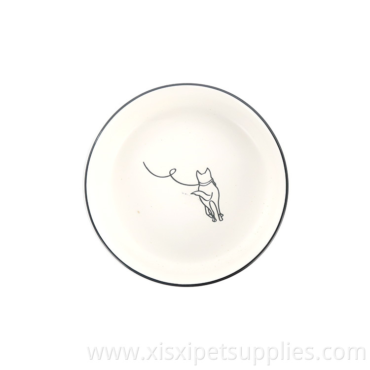 Wholesale OEM ODM Pet Feeding Bowl 2 Sizes White Ceramic Pet Dog Bowl